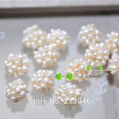 16MM 10Pcs Natural Freshwater Pearl Beads Handmade Balls Jewelry Beads Charms Pendants