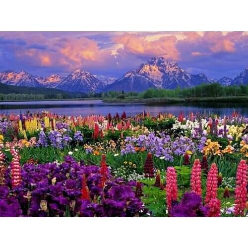 2018 5d square Diamond Painting scenery mosaic Landscape flowers painting cross-stitch picture Home decoration need work gift