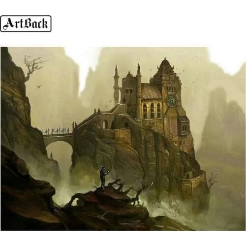 5d diy diamond painting Dashan Castle scenery Full square drill diamond mosaic 3D crystal mosaic home decoration stickers