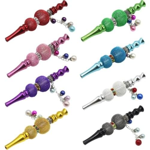 Shisha Hookah Accessories Metal Rhinestone Nozzle Beads Pendant Hookah Tips Shisha Nargila Hose Interface Mouth Tips Cigarette S
