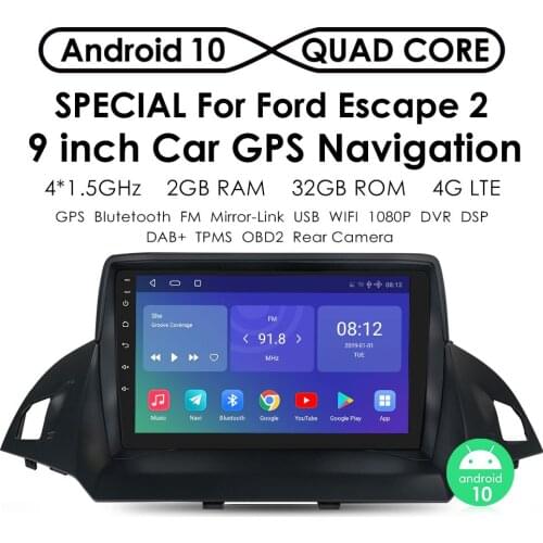 Android Car Audio Multimedia for Ford Kuga 2 Escape 2013 - 2016 Car Auto Radio Stereo Player GPS Navigation WiFi Carplay USB