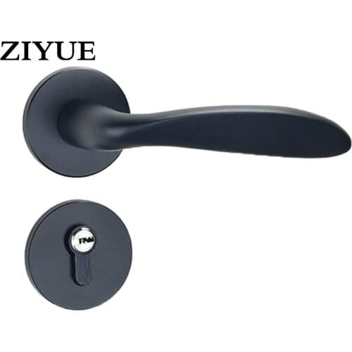 Free Shipping High Quality Black Color Bedroom Space Aluminum Home Door Lock with Handle