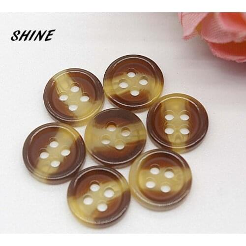 SHINE Resin Sewing Buttons Scrapbooking Round Thin edge Two Holes 11.5mm Dia. 50 PCs Costura Botones decorate bottoni botoes