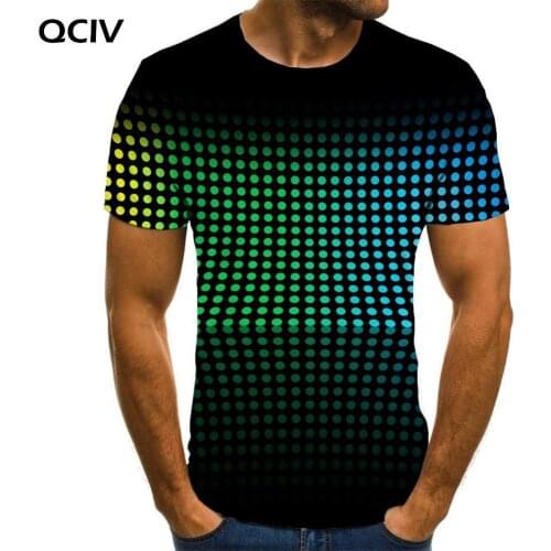 QCIV Brand Colorful T-shirt Men Abstract Anime Clothes Psychedelic T-shirts 3d Rainbow Tshirt Printed Short Sleeve T shirts New