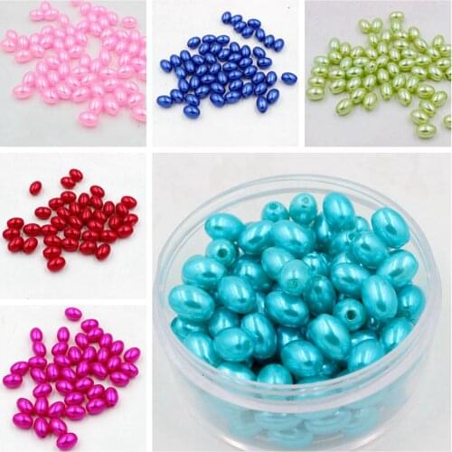 8x11mm 50Pcs Rice/EggShape Multi-Colors Imitation Pearls Beads Crafts Decoration For DIY Bracelets Necklaces Jewelry Making