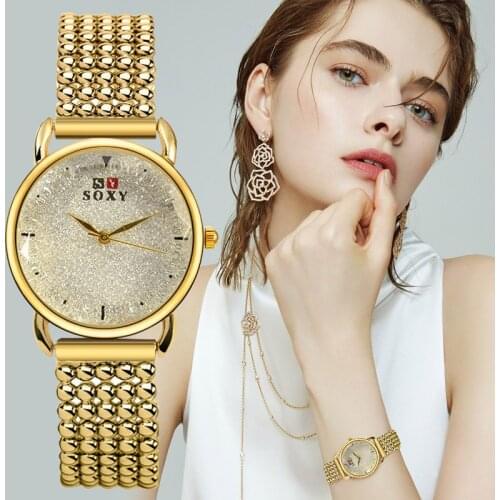 Womens Watches Fashion Ladies Watch For Women Clock Gift Gold Designer Top Luxury Brand SOXY Female Wristwatch Relogio Feminino