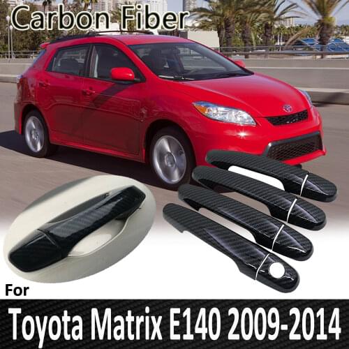 Black Carbon Fiber for Toyota Matrix E140 2009 2010 2011 2012 2013 2014 Door Handle Cover Sticker Decorations Car Accessories