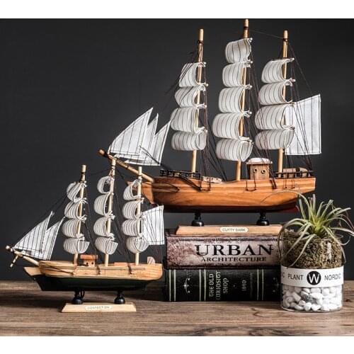 Wooden Sailboat Model Miniature Boat Desktop Decoration Home Decor Caribbean Black Pearl Corsair Sailing Boats Christmas Gift