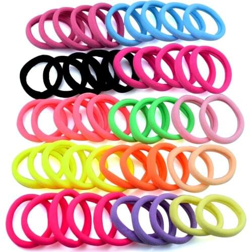 50PCS/Lot 4cm Rubber Nylon Elastic Hair Bands for Women Girls Accessories Ponytail Holder High Quality Fashion Scrunchies Gifts