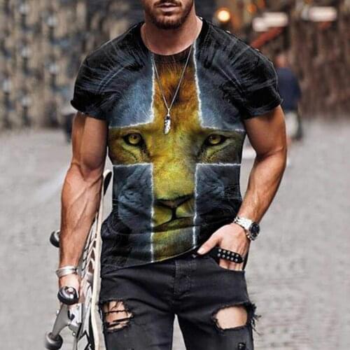 Mens T-shirt Street Style Fashion Casual Cross Design Faith Print Round Neck Short Sleeve T-sleeve Cool Male Hip Hop T-shirt