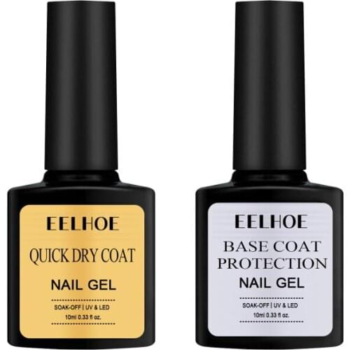 10ml 2 IN 1 Base And Top Coat Gel Polish UV Transparent Nail Gel Long Lasting Soak Off Gel For Nail Varnish Primer