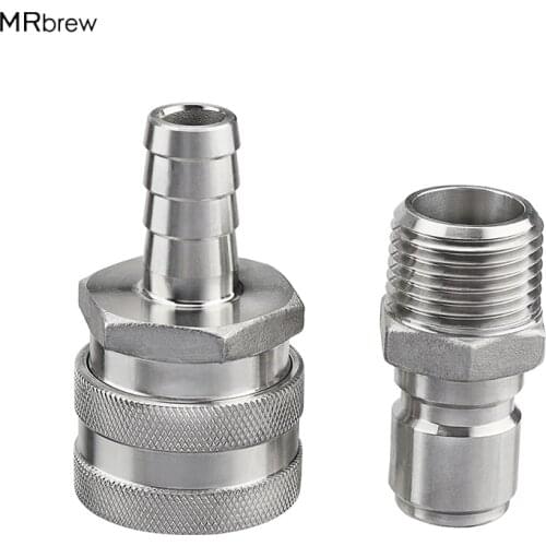 Stainless Steel Quick Disconnect Connect Set for Homebrew Kettle Mash Tun