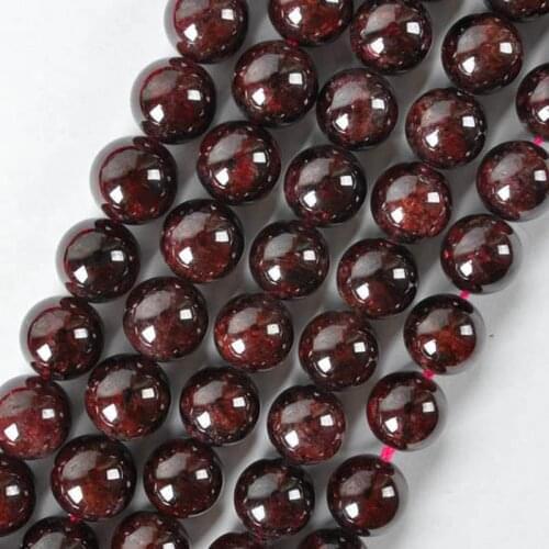 10MM Natural Garnet Round Loose Beads 15.5 Inch Jewelry Making A074