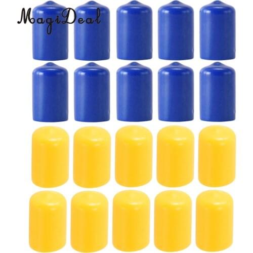 MagiDeal Hot Sale 10Pcs/Lot Durable Pool Cue Protector Billiards Accessory for Snooker Pool Lovers Gift Blue/Yellow 25mm Length