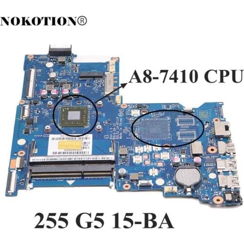 NOKOTION 854962-601 854962-001 Laptop Motherboard for HP 255 G5 15-BA BDL51 LA-D711P 858589-601 858589-001 Main board