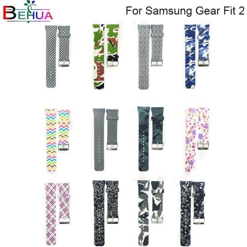Fashion Watch band Colorful Silicone sport Watch Band wrist Strap bands For Samsung Gear Fit 2 Band Replacement watchband