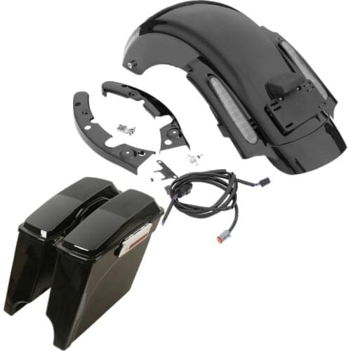 Motorcycle 5" Stretched Extended Saddlebag Rear Fender For Harley Touring Road King Electra Street Glide FLHR Models 09-13
