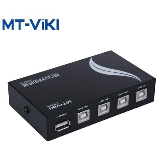 MT-VIKI 4 Ports USB Switch Four in and one out Manual USB2.0 Splitter Four Computers Share A USB Device MT-1A4B-CF