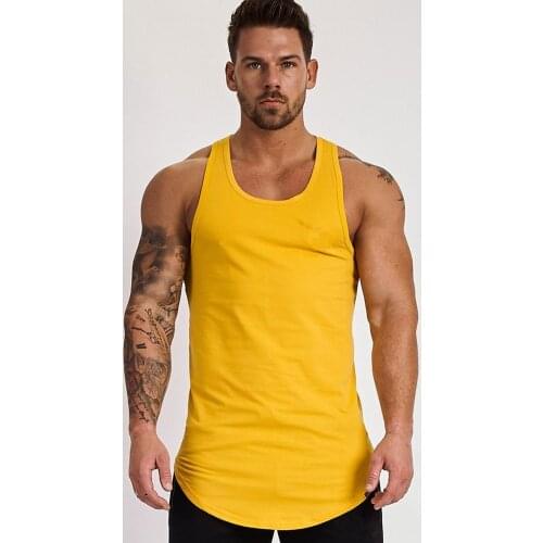 Solid color Bodybuilding Tank Tops Men Gym Fitness Workout Cotton Sleeveless shirt Clothing Male Summer Casual Undershirt Vest