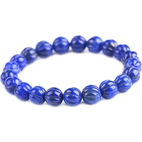 Wholesale JoursNeige Blue Ore Natural Stone Bracelet Carved Pumpkin Beads Bracelets for Womens Bracelet Crystal Fashion Jewelry