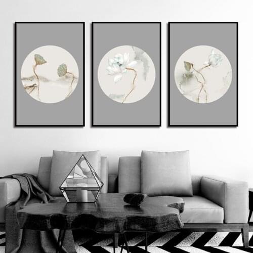 Simple Ink Lotus Painting New Chinese Style Canvas Art Posters and Prints Modern Home Decoration Wall Pictures for Living Room