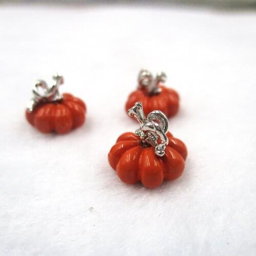 10PCS 10*11mm DIY Jewelry Colorful Enamel Halloweem Pumpkin Alloy Charm Earring Necklace Pendants Accessories Findings New XL444