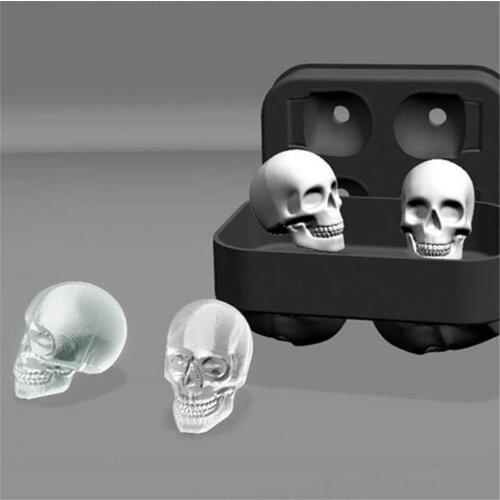 Halloween Skull Ice Cube Tray 3D Pattern Chocolate Mold Cocktails Whisky Bar Party Silicone Trays Spooky Mould