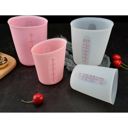 Silicone Baking Metering Cup Visual Scale Measuring Cup 500ml 250ml Resin Bakeware DIY Liquid Measure Kitchen Tool Kitchenware