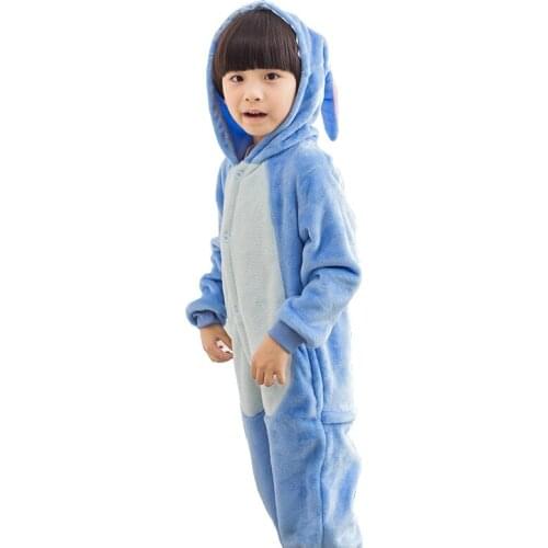 Animal Anime Blue Stich Cosplay Costume Pajamas halloween Unisex Boy Girl Children Pyjama Onesie Kids Pijama