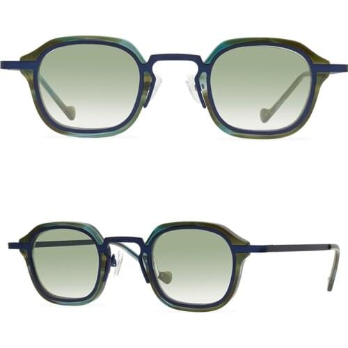 2021 Sunglasses Womens Nylon Color Gradient Lenses Mens Square Small Frame Sunglasses