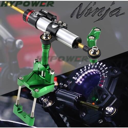 CNC Steering Damper Stabilizer and Titanium Bracket Mounting For Kawasaki Ninja 300 NINJA300 EX300 2013-2017 2014 2015