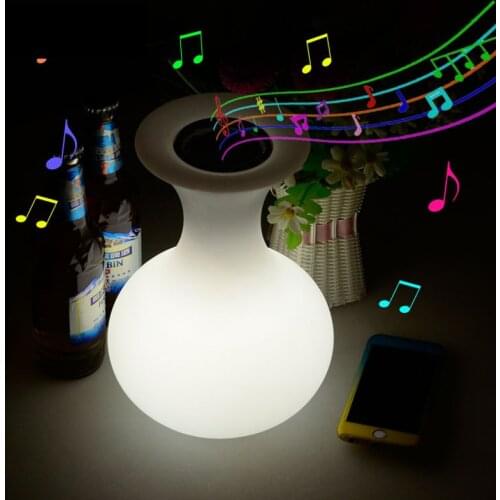Outdoor waterproof LED night lights usb rechargeable RGB bluetooth speaker with 24 Keys Remote Control decoration lighting lamp
