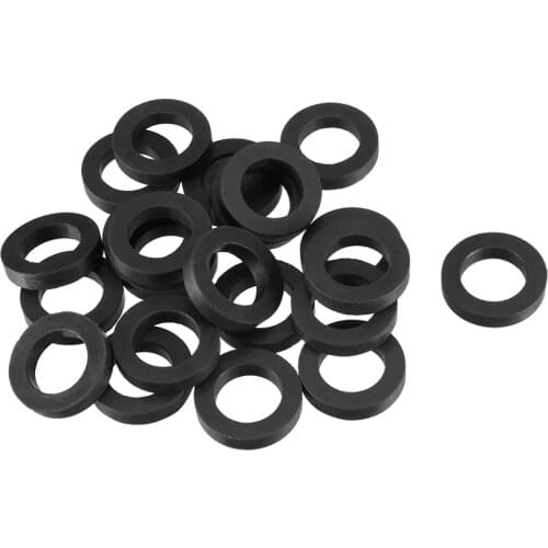 Uxcell 20pcs O-Ring Round Shape Hose Gasket Flat Rubber Material Washer Lot for Faucet Grommet Black