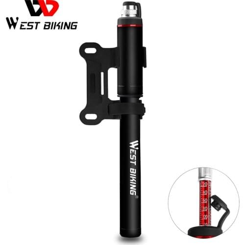 WEST BIKING Bike Pump Pressure Gauge Tube 120PSI Bicycle Pump Presta Schrader Hose Cycling Tire Air Inflator Road MTB Bike Pump