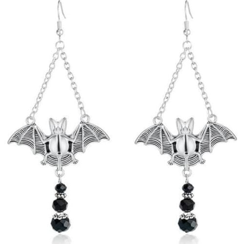 1 Pair of Gothic Bat Pendant Earrings Evil Bat Pendant Halloween Gift Gothic Jewelry for Bat Lovers