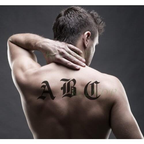 Waterproof Temporary Tattoo Sticker English Letter Alphabet A To Z Flash Tatoo Fake Tatto Hand Leg Body Small Art for Men Women