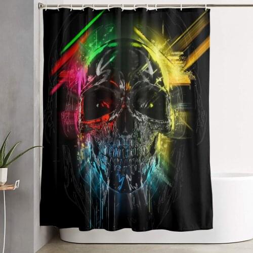 Skull 3D Print Nordic Style Shower Curtain Set Hook Home Decoration Bathroom Waterproof Customized Dropshipping Polyester