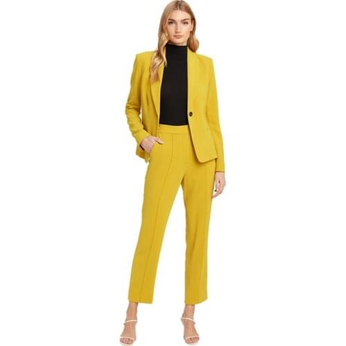 Women suits england office lady simple solid casual blazer women blazer mujer 2021 women suit pants women trousers 2 pieces set