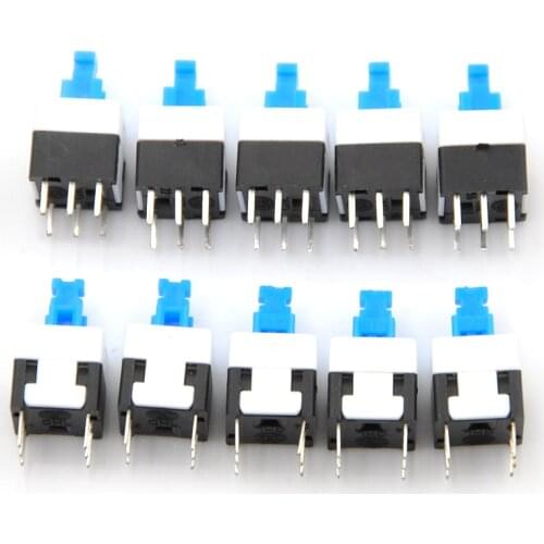 10pcs/lot Square 8x8 6 Pin Mini Push Button Self-locking Switch Multimeter Switch For Arcade Game Machine