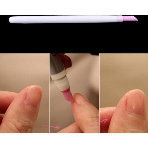 New Professional Quartz Scrubs Stone Cuticle Stick Pen Spoon Cut Nail Pusher Manicure Care Tools 1pcs
