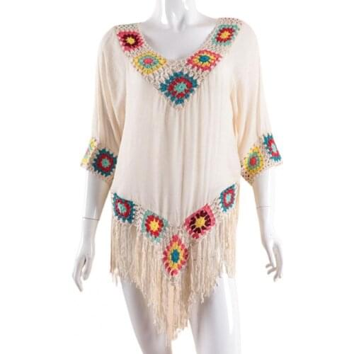 2021 New Women Dress Fashion See Through Crochet Flower Casual Cover Up Beach Dress Bathing Suit Summer Sexy Beach Party Dress