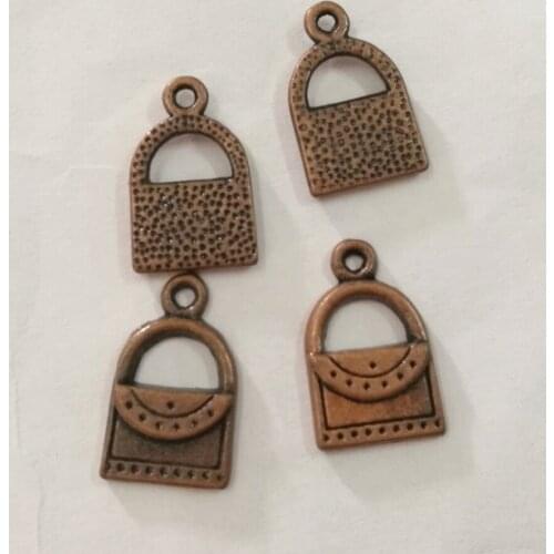 12pcs dark copper color crafted handbag design charms H0067