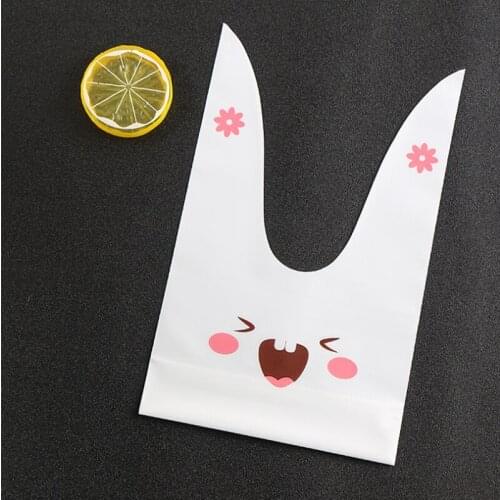 50Pcs/set Rabbit Cookie Biscuit Biscuits Cookies Packaging Kitchen Bakery Plastic Wedding Candy Gift