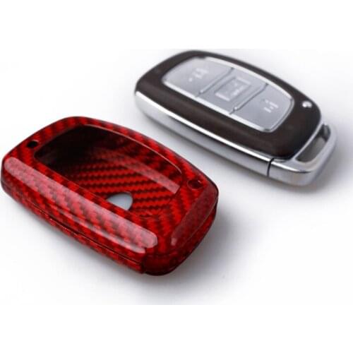 Car Accessory Carbon Fiber Key Cover Case Shell for Hyundai Solaris MISTRA Veloster SR IX35 Accent Elantra i30 Fashion Key Case