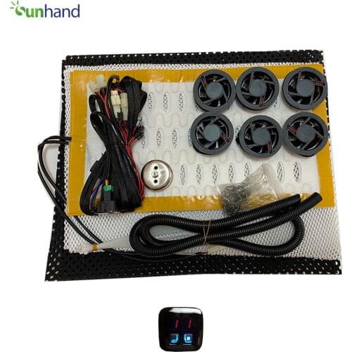 Auto fan 6 Fans 12V car interior cooling&heating system with LCD screen switch 5 shifts air conditioning