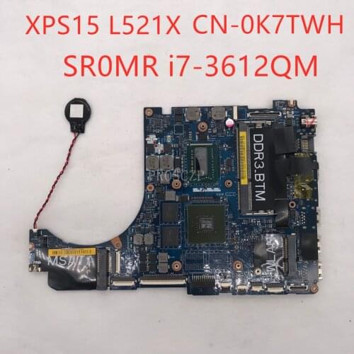 Free shipping for XPS15 L521X QBL00 LA-7851P CN-0K7TWH 0K7TWH K7TWH SR0MR i7-3612QM CPU DDR3 working well
