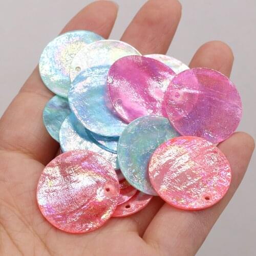 10pc/lot Natural Slice Shell Beads Red Blue Dyed Shell Bead for Jewelry Making Diy Earrings Necklace Crafts Accessories