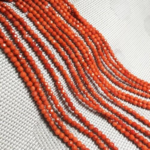 4mm Artificial Faceted Coral Beads High Quality Punch Loose Isolation Beads for Making DIY Jewelry Necklace Bracelet