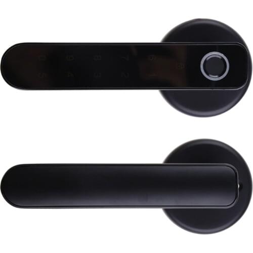 Black Digital Double Row Fingerprint Door Lock Store 50 Fingerprints 1 Pair 2 Pc Touch Screen Smart Keyless Door Lock