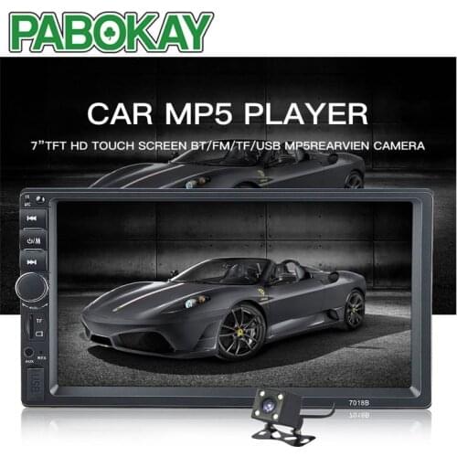 For7018B Double 2 Din Car Video Player 7 inch Touch Screen Multimedia player MP5 USB FM Bluetooth With Rear View Camera